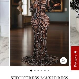 Glamorous Black and  Pearl Maxi Dress